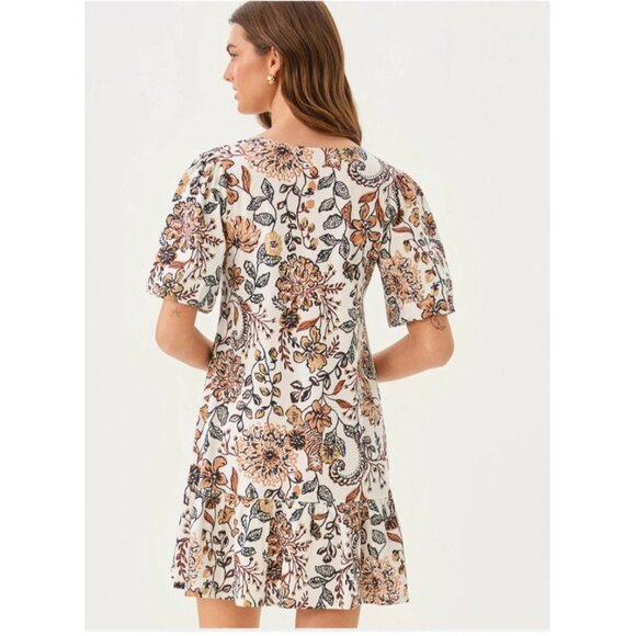 Lilly Pulitzer Amesbury Dress Color Coconut Take Meowt Brown Tan White Large - Picture 3 of 16